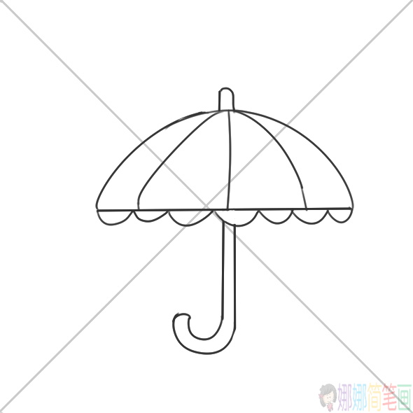 下雨天用的雨伞怎么画 花边雨伞简笔画手绘教程