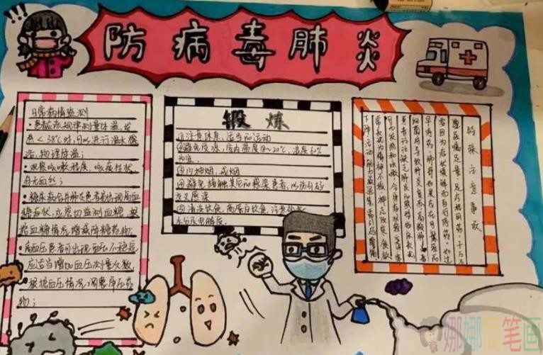 众志成城共抗新冠疫情手抄报内容和绘画