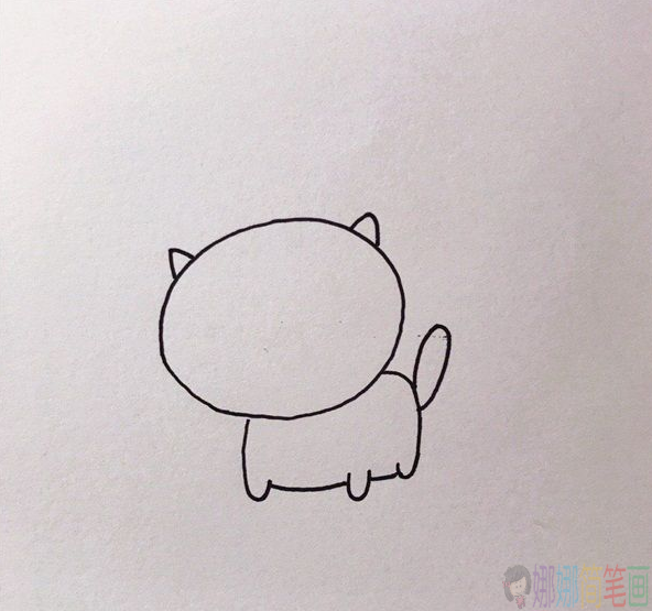 猫咪简笔画画法教程,可爱猫咪简笔画步骤教程