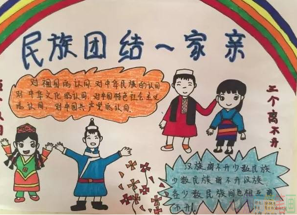 民族团结手抄报内容,民族团结手抄报简单的图片