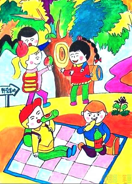 漂亮的儿童画，关于春天的儿童画作品大全