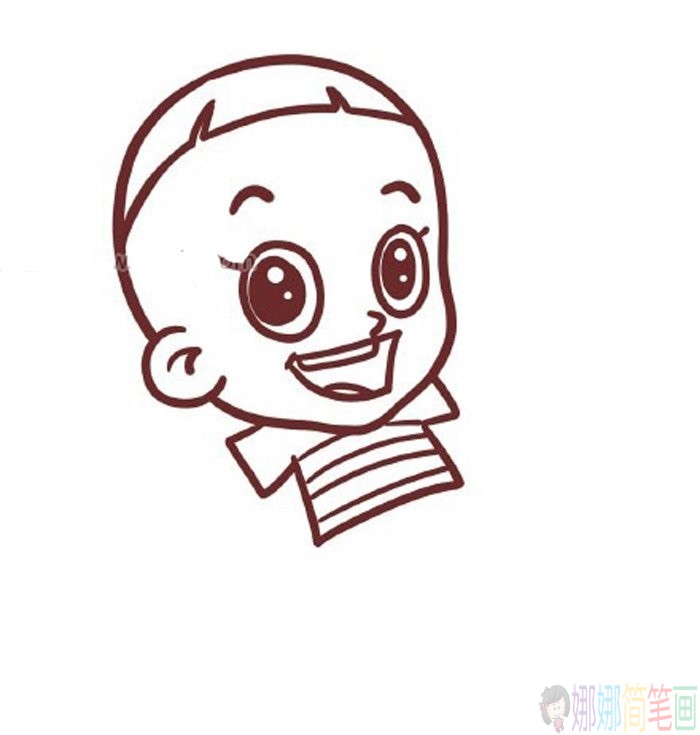 简笔画，动画片大头儿子简笔画详细画法教程