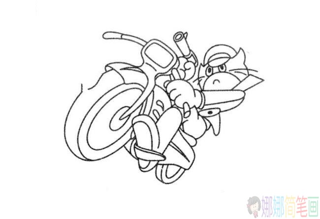 简笔画，动画卡通人物-黑猫警长简笔画教程教学操作步骤图片