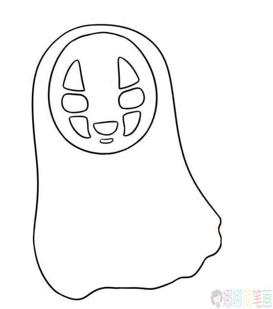 千与千寻无脸男简笔画,可爱好看的无脸男简笔画画法教学