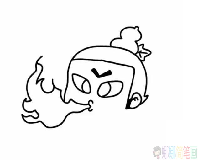 葫芦娃简笔画怎么画，葫芦玩喷火娃简笔画画法教程