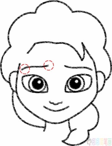 卡通艾莎公主冰雪奇缘简笔画画法教程及欣赏