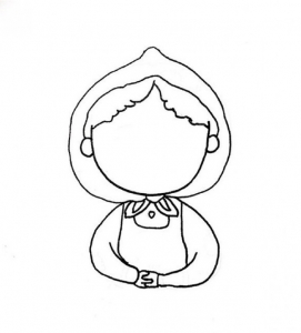 卖火柴的小女孩简笔画画法，教你画卖火柴的小女孩简笔画卡通画图片教程