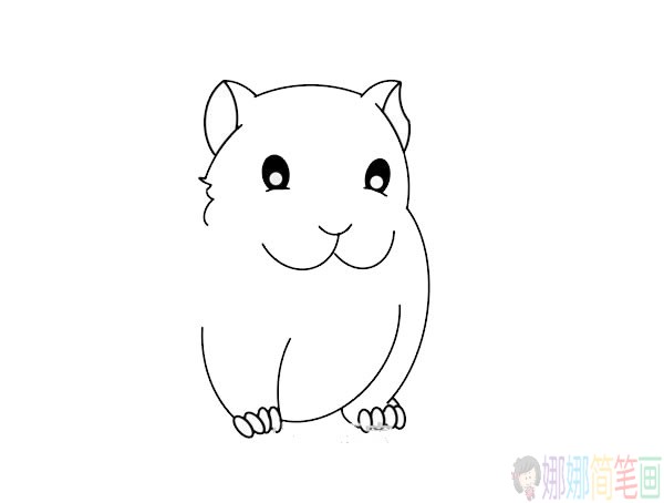 豚鼠简笔画,可爱的豚鼠简笔画画法步骤图片