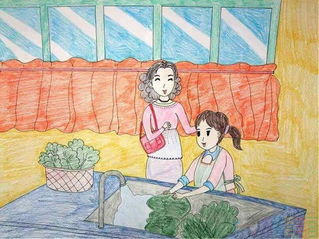 母亲节儿童画作品鉴赏