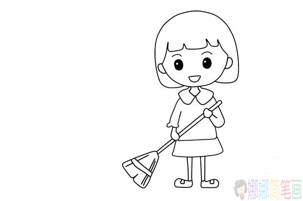 劳动节小女孩简笔画图片,劳动节小女孩简笔画步骤