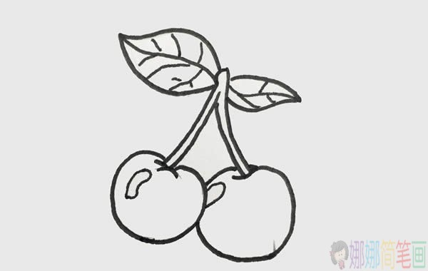 樱桃简笔画步骤,樱桃简笔画图解教程