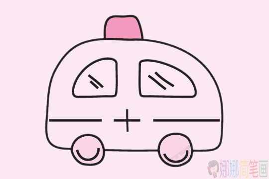 救护车简笔画图片大全,救护车简笔画步骤图