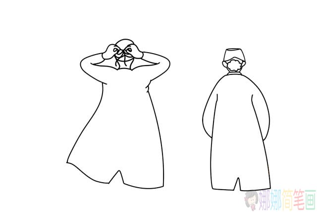 最美逆行者医生背影简笔画,医生简笔画步骤