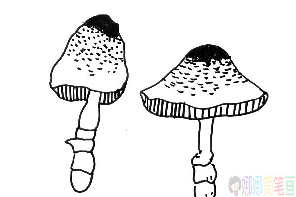 小蘑菇简笔画图片,蘑菇儿童画教程