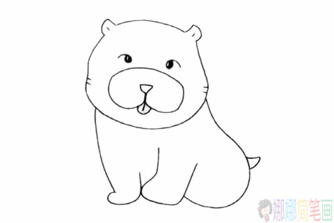 松狮犬简笔画,松狮犬简笔画画法步骤画法教程