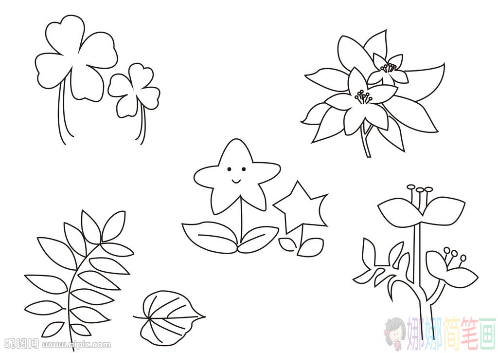 各种简单漂亮的植物简笔画图片