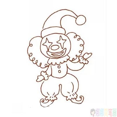 小丑简笔画画法,小丑简笔画彩色图片