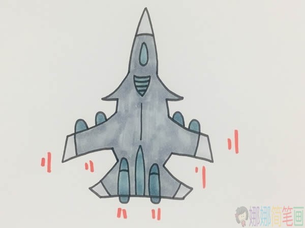 战斗机简笔画步骤,战斗机简笔画图片大全