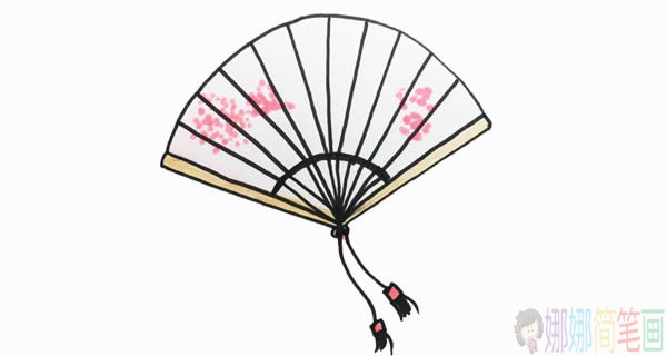 扇子简笔画步骤图,古代扇子简笔画图片