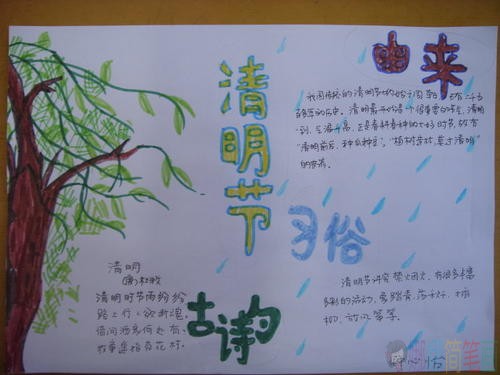 2020清明节手抄报图片模板