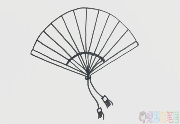 扇子简笔画步骤图,古代扇子简笔画图片