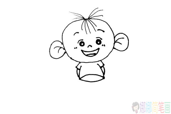 简笔画,可爱的大耳朵图图简笔画步骤图片教程