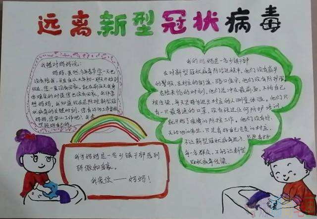抗疫情，预防病毒远离新冠手抄报作品鉴赏