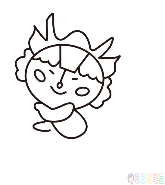 奥运福娃迎迎简笔画,可爱的奥运福娃迎迎简笔画画法教学