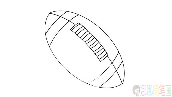 橄榄球简笔画步骤图,橄榄球简笔画图片