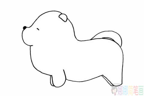 松狮犬简笔画,松狮犬简笔画画法步骤画法教程