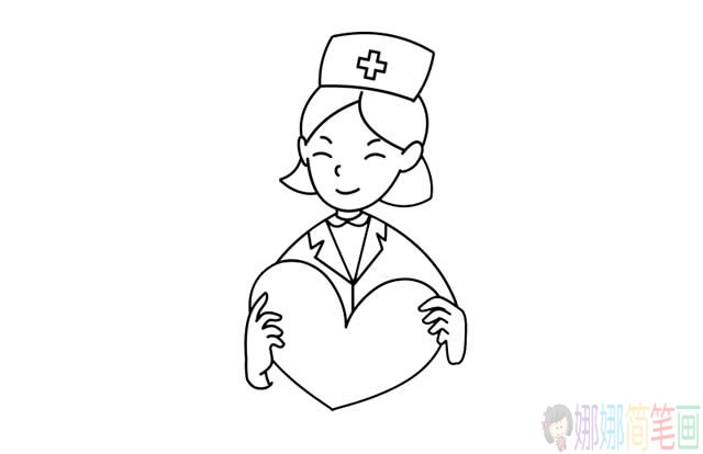 白衣天使简笔画画法步骤,护士简笔画图片