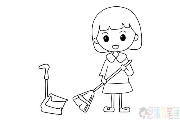 劳动节小女孩简笔画图片,劳动节小女孩简笔画步骤