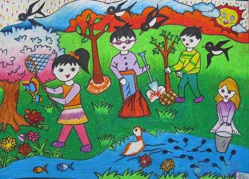 漂亮的儿童画，关于春天的儿童画作品大全