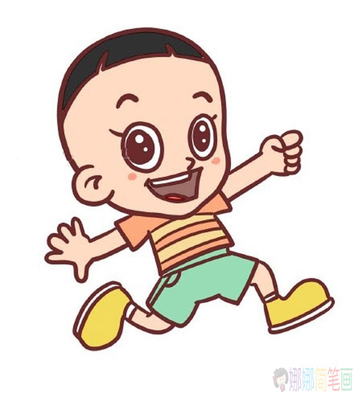 简笔画，动画片大头儿子简笔画详细画法教程