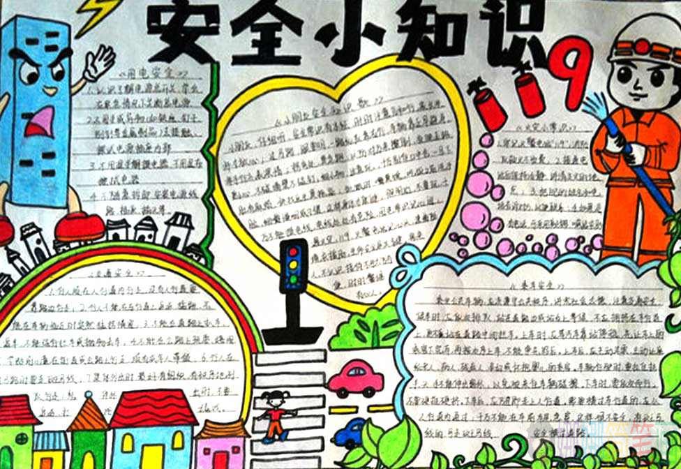 手抄报，中小学应急避险安全知识宣传手抄报优秀作品鉴赏