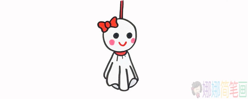 晴天娃娃简笔画教程,简单的晴天娃娃简笔画