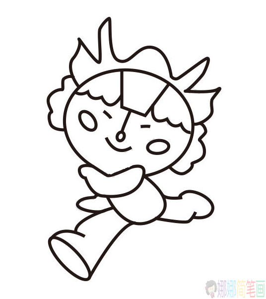 奥运福娃迎迎简笔画,可爱的奥运福娃迎迎简笔画画法教学