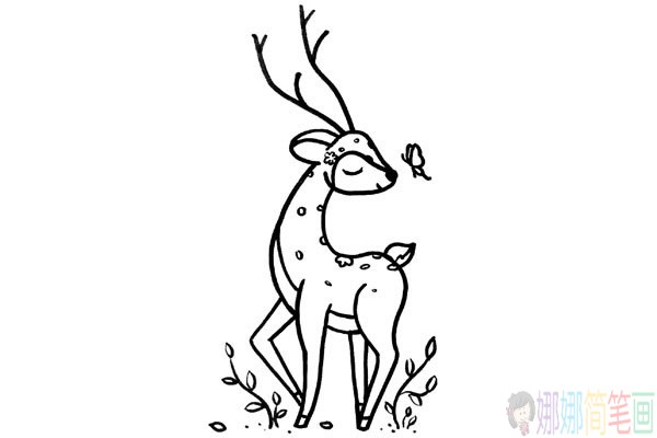 简单可爱的梅花鹿的简单画法 一步步教儿童学画