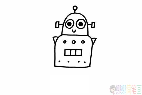 简笔画，卡通机器人简笔画画法图片步骤