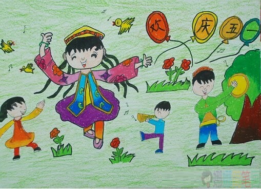 儿童画,五一劳动节儿童画,漂亮优秀的劳动节儿童画作品鉴赏