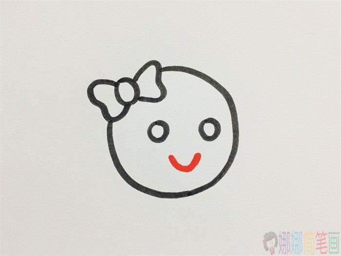 晴天娃娃简笔画教程,简单的晴天娃娃简笔画