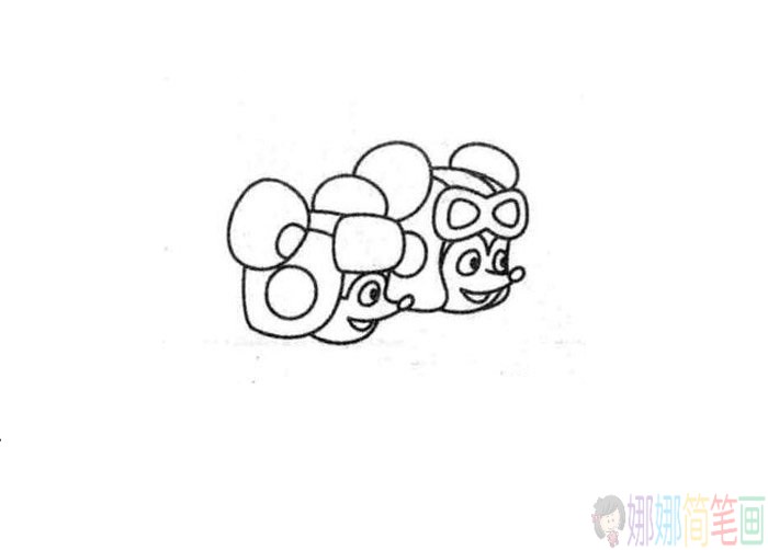 简笔画，舒克与贝塔简笔画教学步骤