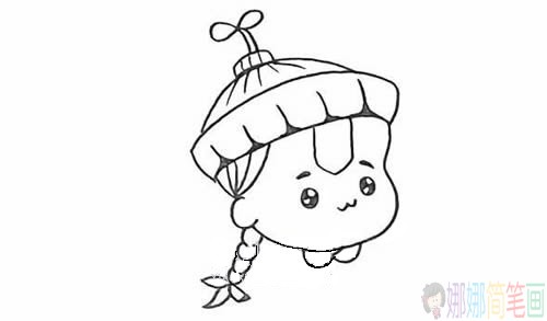 卡通僵尸简笔画，僵小鱼简笔画画法图片步骤
