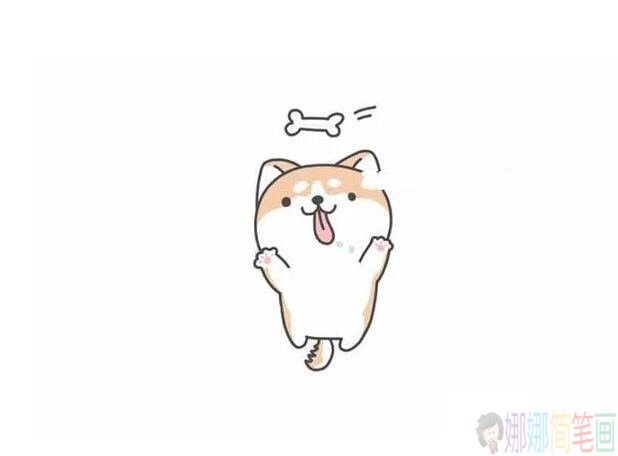 简单的小狗简笔画教程,秋田犬简笔画步骤