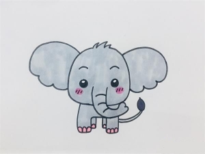 大象简笔画一步一步教，大象简笔画大全可爱