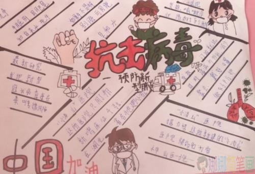 众志成城共抗新冠疫情手抄报内容和绘画