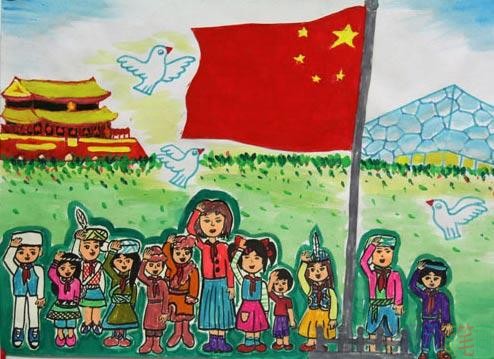 儿童画“我爱祖国”，我爱祖国儿童画优秀作品大全