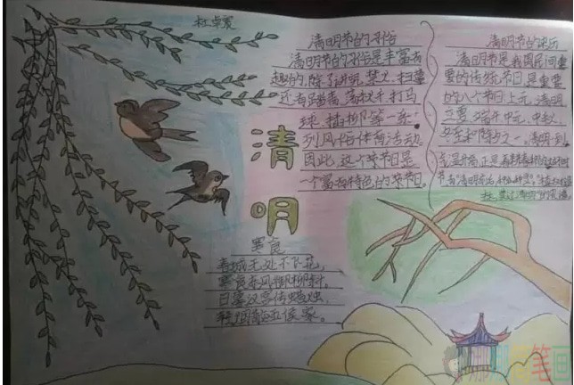 简单好看的清明节手抄报图片
