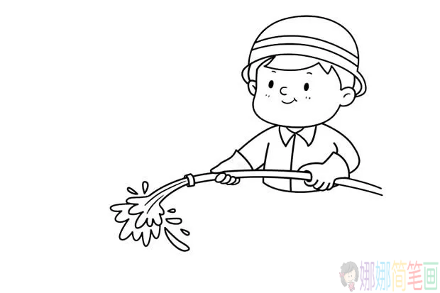 简笔画，消防员简笔画怎么画？简单的消防员简笔画教学步骤分解图