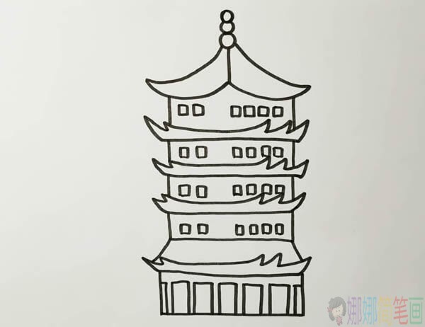 黄鹤楼简笔画图片,黄鹤楼简笔画步骤